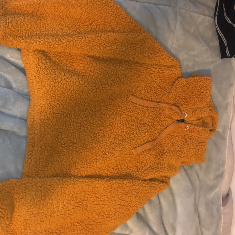 cropped fluffy sweatshirt